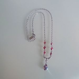 Deco Flare Crystal Drop Pendant Necklace 18" by 1928 JEWELRY